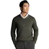 Charles Tyrwhitt Merino V-neck Sweater In Green