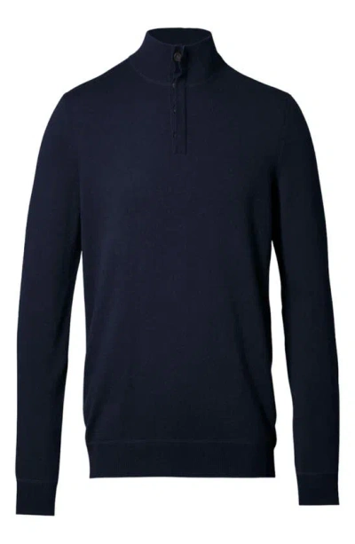 Charles Tyrwhitt Men's Merino/cashmere Button Neck In Blue