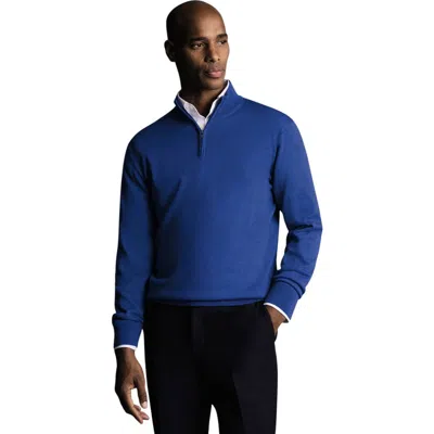 CHARLES TYRWHITT CHARLES TYRWHITT MERINO ZIP NECK LONG SLEEVE SWEATER