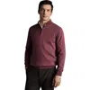 Charles Tyrwhitt Merino Zip Neck Long Sleeve Sweater In Burgundy