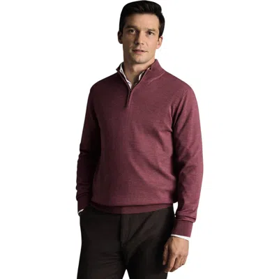 CHARLES TYRWHITT CHARLES TYRWHITT MERINO ZIP NECK LONG SLEEVE SWEATER
