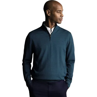 CHARLES TYRWHITT CHARLES TYRWHITT MERINO ZIP NECK LONG SLEEVE SWEATER