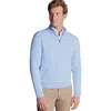 Charles Tyrwhitt Merino Zip Neck Long Sleeve Sweater In Sky Blue
