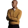 Charles Tyrwhitt Merino Zip Neck Long Sleeve Sweater In Yellow