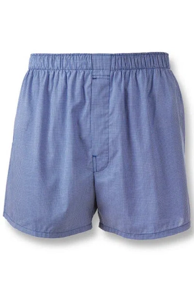 Charles Tyrwhitt Micro Grid Woven Boxers In Blue