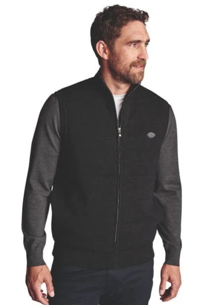 Charles Tyrwhitt New York Jets Merino Padded Front Gilet In Dark Charcoal