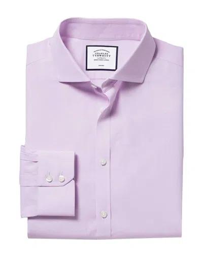 Charles Tyrwhitt Non-iron 4 Way Stretch Pow Check Shirt In Pink