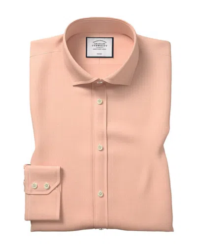 Charles Tyrwhitt Non-iron 4 Way Stretch Slim Fit Shirt In Pink