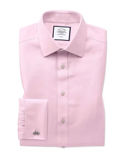 Charles Tyrwhitt Non-iron Arrow Weave Shirt In Pink
