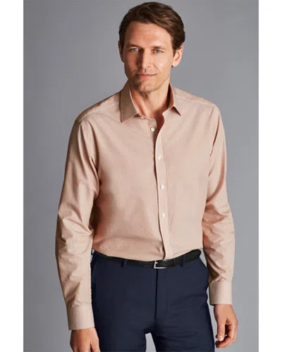 Charles Tyrwhitt Non-iron Bengal Stripe Shirt In Brown