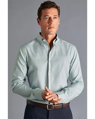 Charles Tyrwhitt Non-iron Button-down Check Slim Fit Shirt In Blue