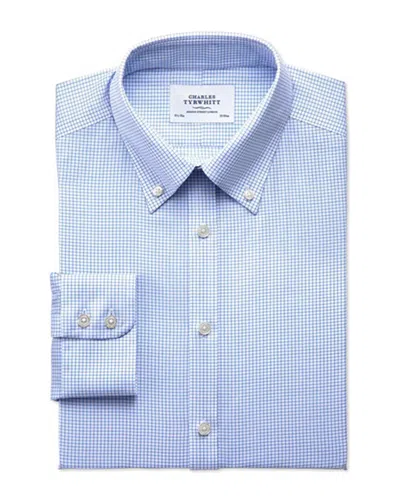 Charles Tyrwhitt Non-iron Button Down Shirt In Blue