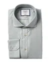 Charles Tyrwhitt Non-iron Cambridge Weave Cutaway Classic Fit Shirt In Green