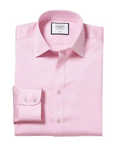 Charles Tyrwhitt Non-iron Check Extra Slim Fit Shirt In Pink