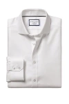 Charles Tyrwhitt Non-iron Ludgate Weave Cutaway Extra Slim Fit Shirt In White