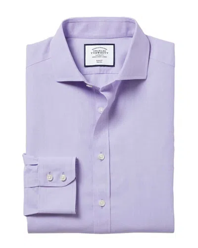 Charles Tyrwhitt Non-iron Cool Poplin Slim Fit Shirt In Purple