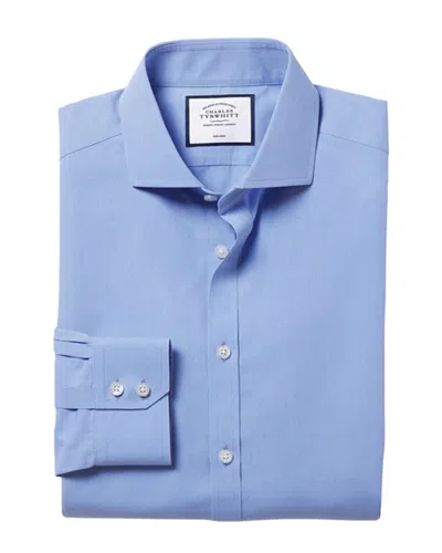 Charles Tyrwhitt Non-iron Cool Poplin Slim Fit Shirt In Blue