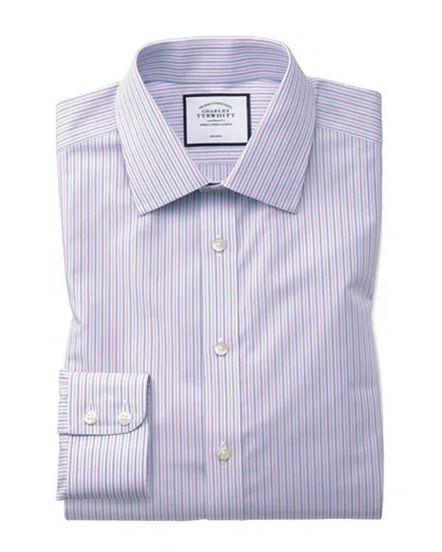 Charles Tyrwhitt Non-iron Fine Multi Stripe Shirt In Purple