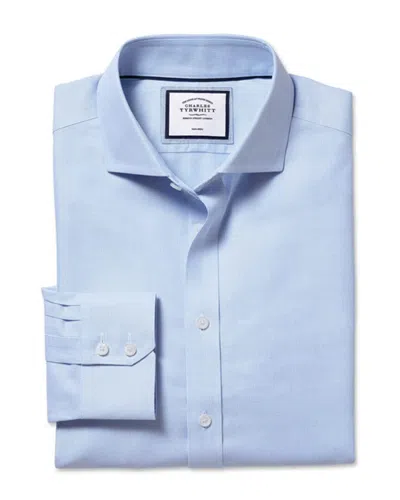 Charles Tyrwhitt Non-iron Ludgate Weave Cutaway Classic Fit Shirt In Blue