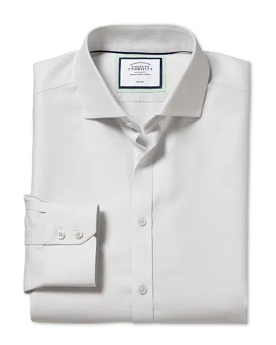 Charles Tyrwhitt Non-iron Ludgate Weave Cutaway Extra Slim Fit Shirt In Neutral
