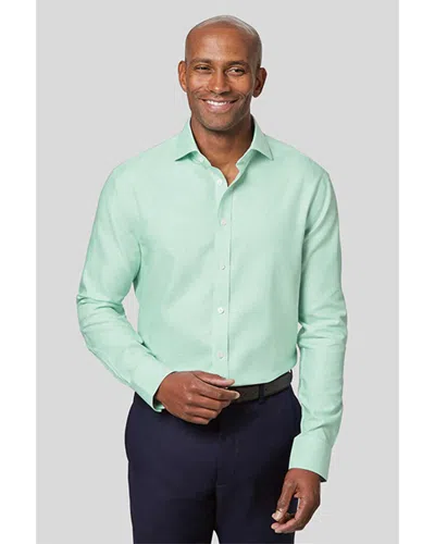 Charles Tyrwhitt Non-iron Ludgate Weave Cutaway Slim Fit Shirt In Green