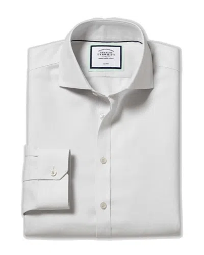 Charles Tyrwhitt Non-iron Ludgate Weave Cutaway Super Slim Fit Shirt In Grey