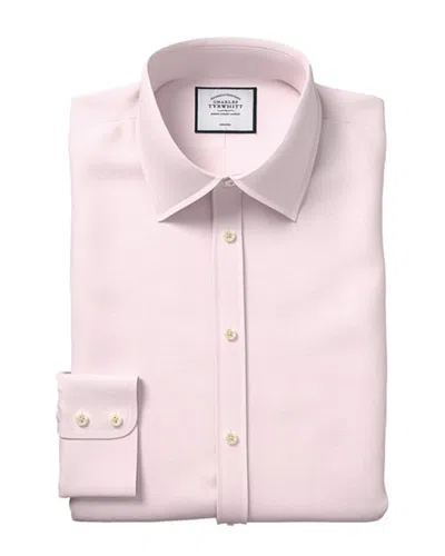 Charles Tyrwhitt Non-iron Micro Diamond Extra Slim Fit Shirt In Pink