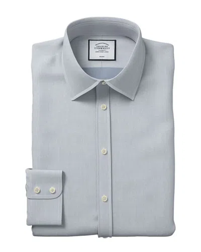 Charles Tyrwhitt Non-iron Micro Diamond Shirt In Gray