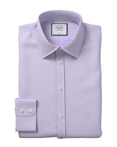Charles Tyrwhitt Non-iron Micro Diamond Shirt In Purple