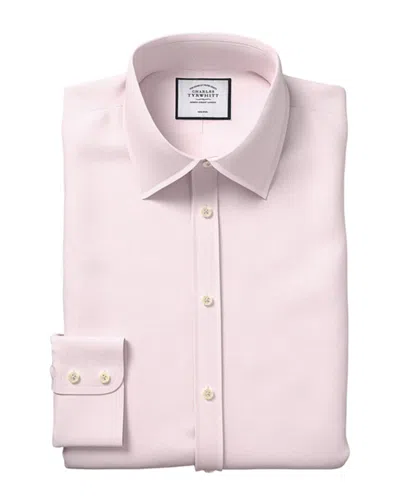 Charles Tyrwhitt Non-iron Micro Diamond Shirt In Pink