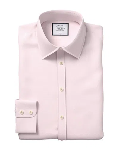 Charles Tyrwhitt Non-iron Micro Diamond Slim Fit Shirt In Pink