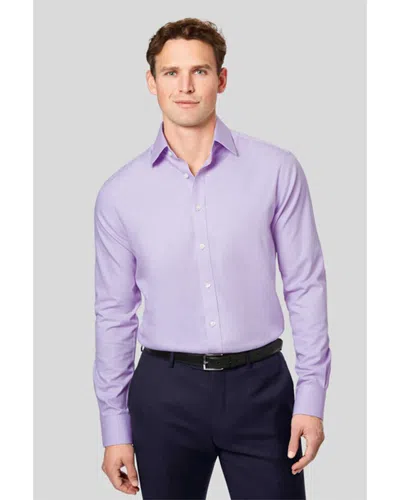 Charles Tyrwhitt Non-iron Mini Herringbone Slim Fit Shirt In Purple