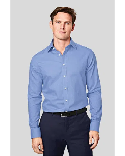 Charles Tyrwhitt Non-iron Mini Herringbone Slim Fit Shirt In Blue