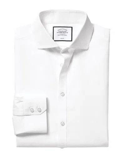 Charles Tyrwhitt Non-iron Natural Cool Poplin Shirt In White
