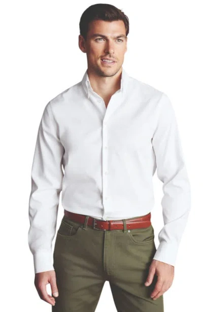 Charles Tyrwhitt Non-iron Oxford Shirt In White