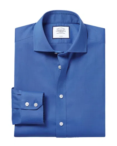 Charles Tyrwhitt Non-iron Pinpoint Oxford Classic Fit Shirt In Blue