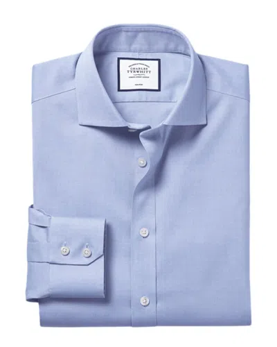 Charles Tyrwhitt Non-iron Pinpoint Oxford Slim Fit Shirt In Blue