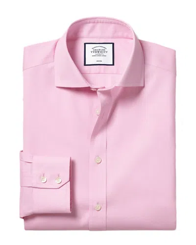 Charles Tyrwhitt Non-iron Pinpoint Oxford Slim Fit Shirt In Pink