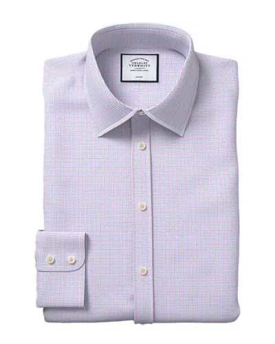 Charles Tyrwhitt Non-iron Poplin Check Classic Fit Shirt In Purple