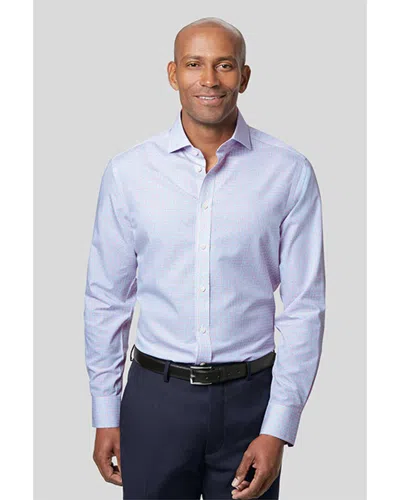 Charles Tyrwhitt Non-iron Poplin Check Slim Fit Shirt In Blue
