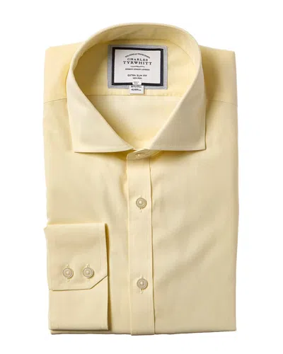 Charles Tyrwhitt Non-iron Poplin Cutaway Extra Slim Fit Shirt In Neutral