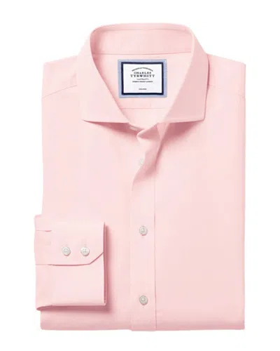 Charles Tyrwhitt Non-iron Poplin Cutaway Extra Slim Fit Shirt In Pink