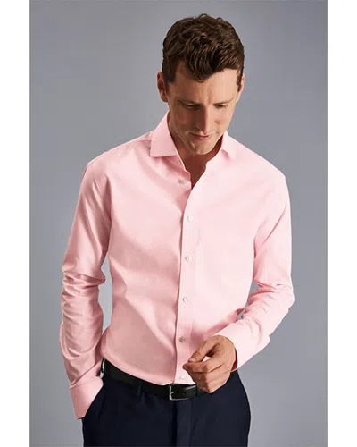 Charles Tyrwhitt Non-iron Poplin Cutaway Slim Fit Slim Fit Shirt In Pink