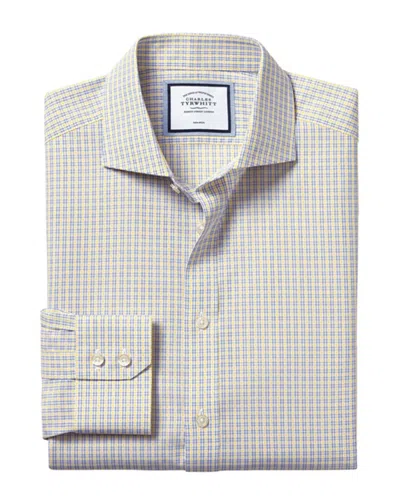 Charles Tyrwhitt Non-iron Poplin Multi Check Slim Fit Shirt In Gray