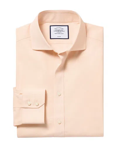 Charles Tyrwhitt Non-iron Poplin Shirt In Orange