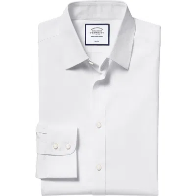Charles Tyrwhitt Non-iron Poplin Slim Fit Shirt Double Cuff In White