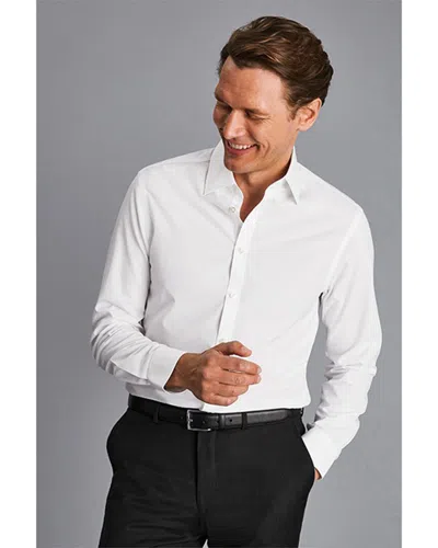 Charles Tyrwhitt Non-iron Poplin Slim Fit Shirt In White
