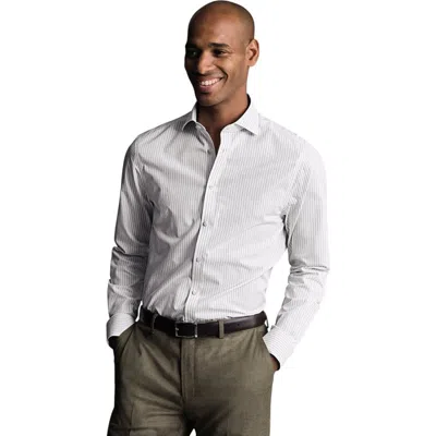 Charles Tyrwhitt Non-iron Poplin Stripe Shirt In Animal Print