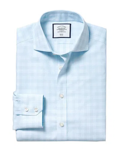Charles Tyrwhitt Non-iron Prince Of Wales Check Slim Fit Shirt In Blue