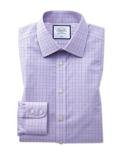 Charles Tyrwhitt Non-iron Prince Of Wales Extra Slim Fit Shirt In Purple